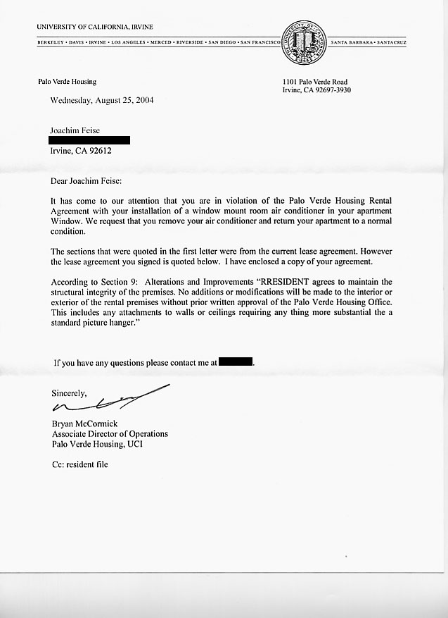 Third letter from PV Housing