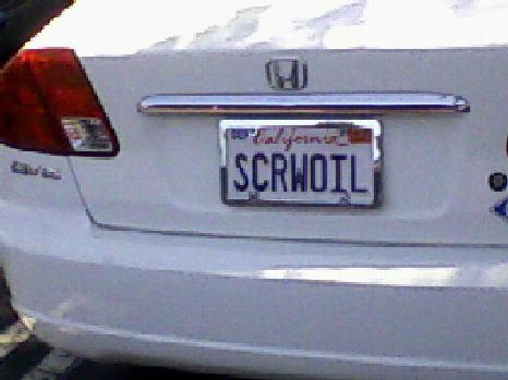 SCRWOIL CA license plate