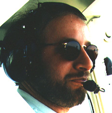Image of author in airplane